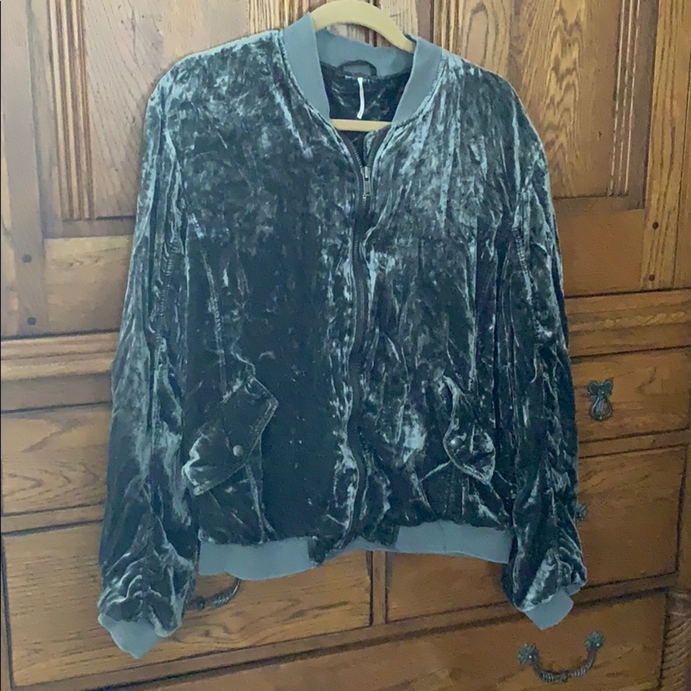 Free People Crushed velvet jacket